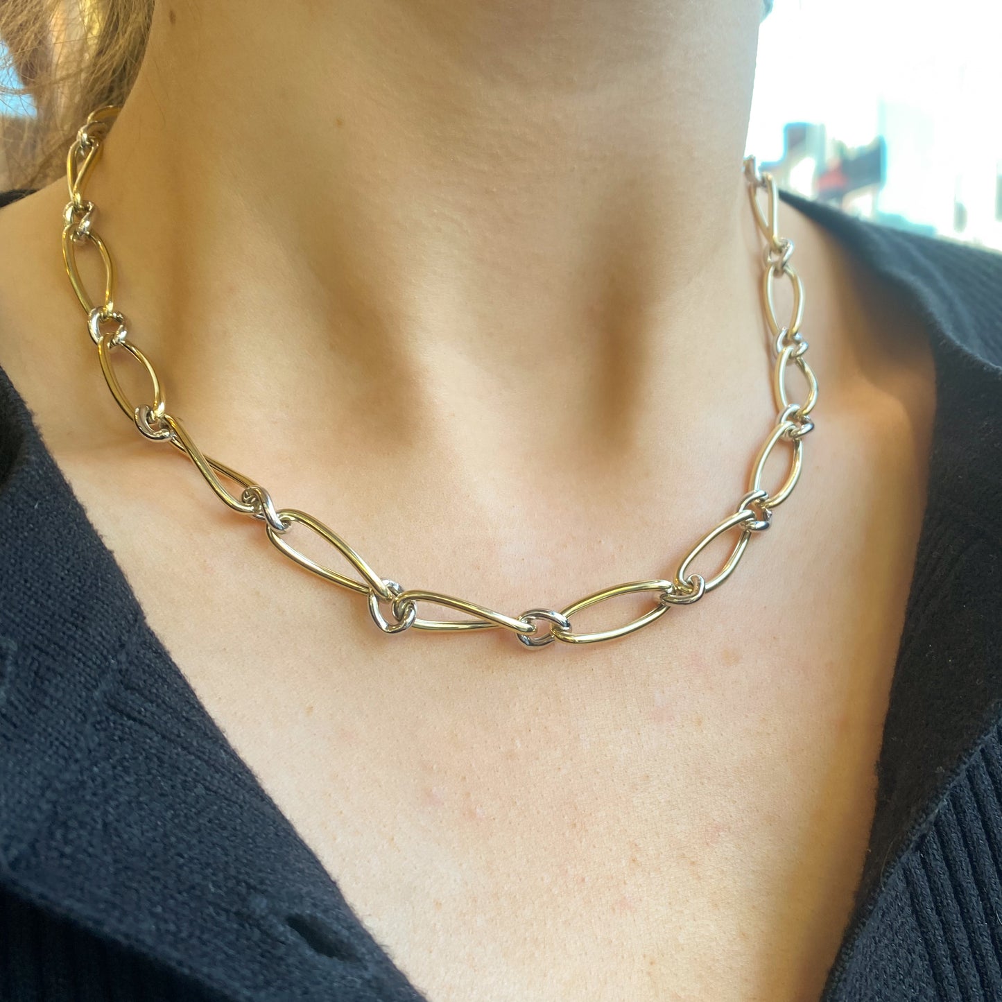 9ct Gold Two Tone Chunky Necklace - John Ross Jewellers