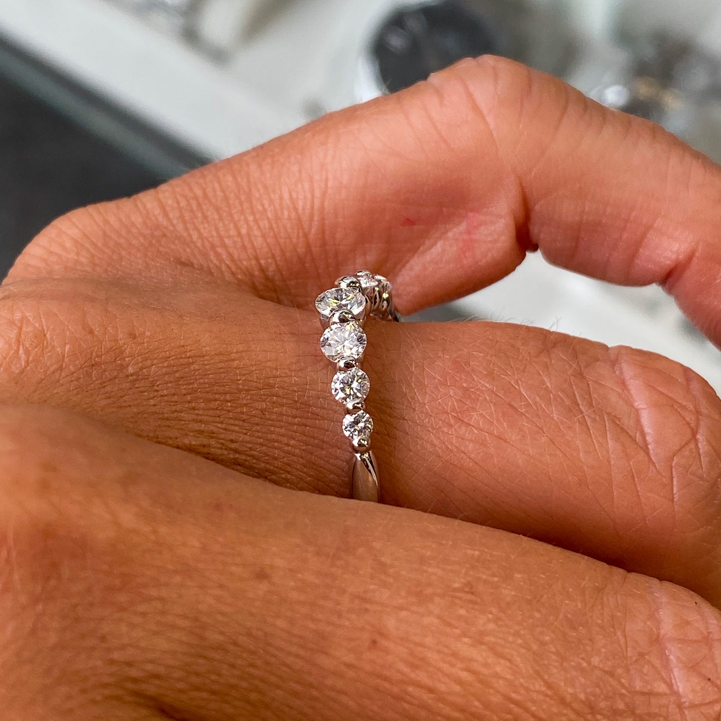 Platinum Curved Diamond Eternity Ring | 0.70ct - John Ross Jewellers