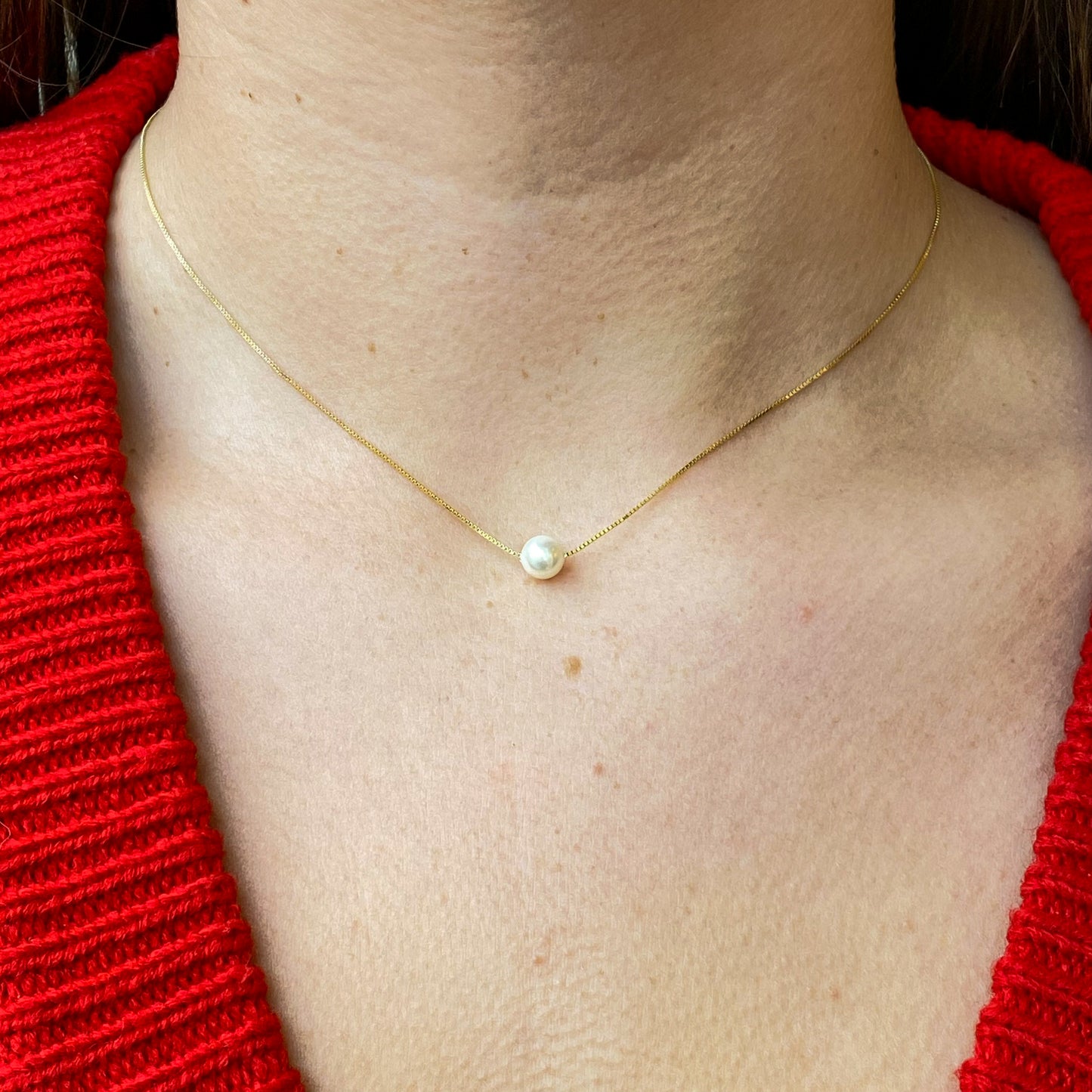 Sunshine Pearl Slider Necklace | 6mm - John Ross Jewellers