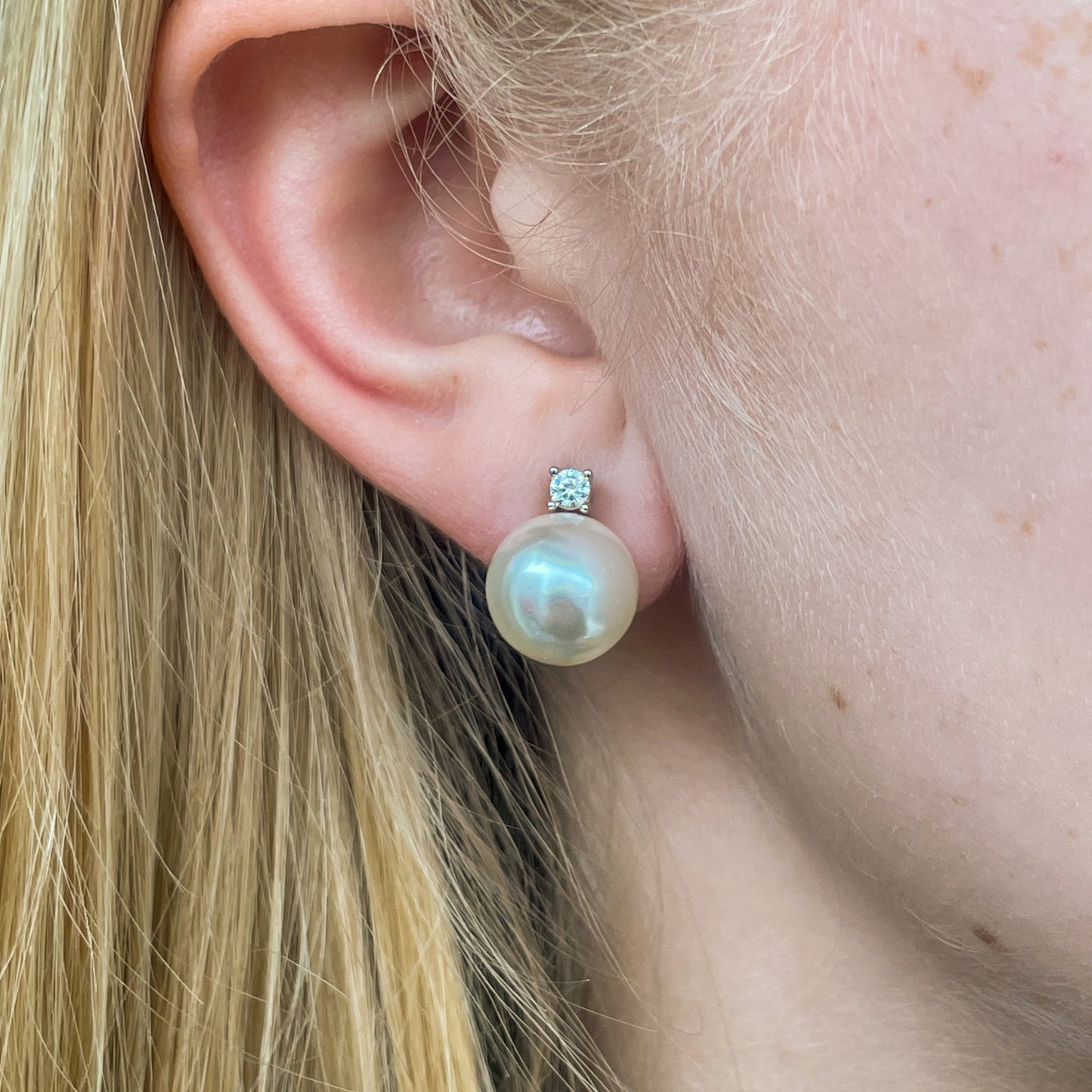 Silver Pearl & CZ Clip on Earrings - John Ross Jewellers