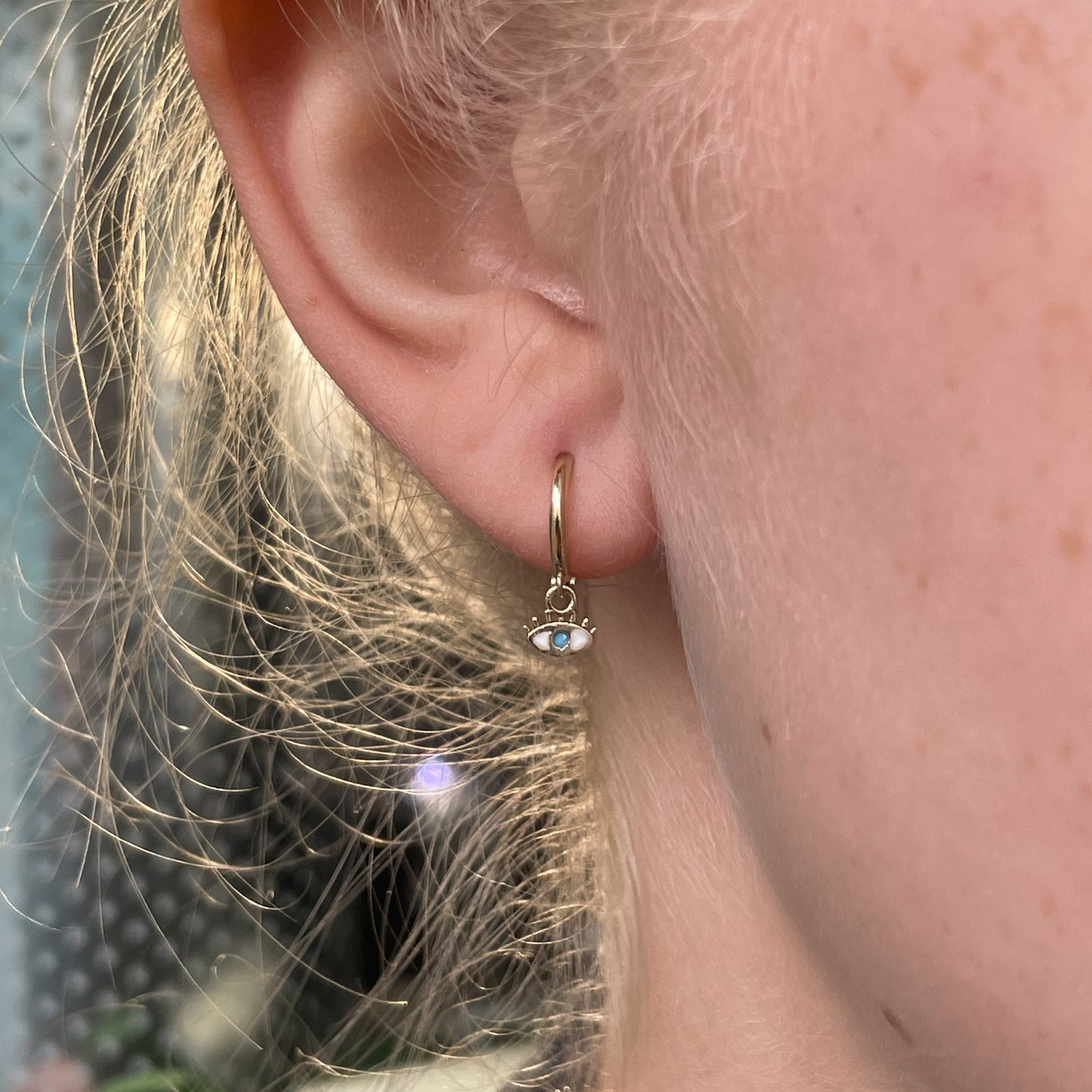 9ct Gold Evil Eye Hoop Earrings - John Ross Jewellers