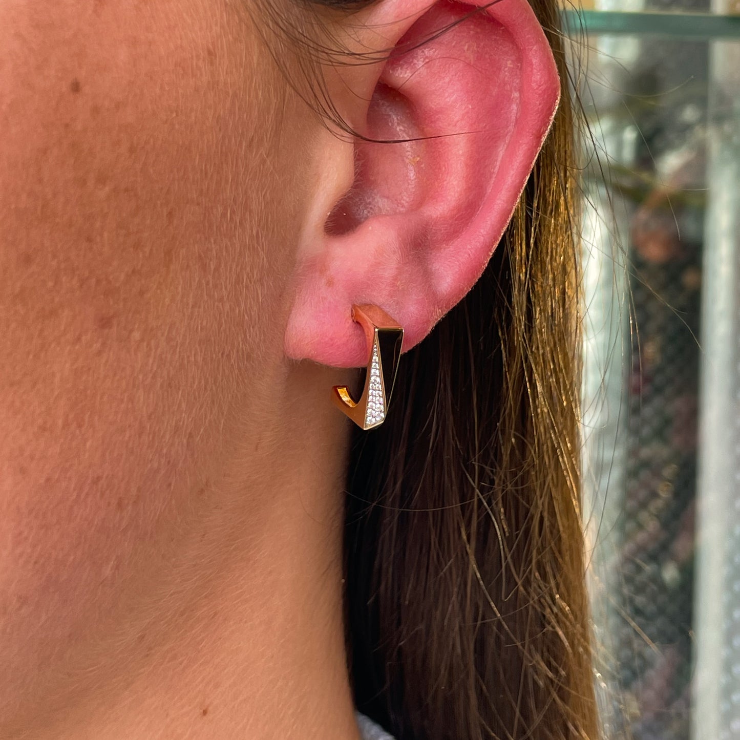 Sunshine Deco Edged Square Hoop Earrings - John Ross Jewellers