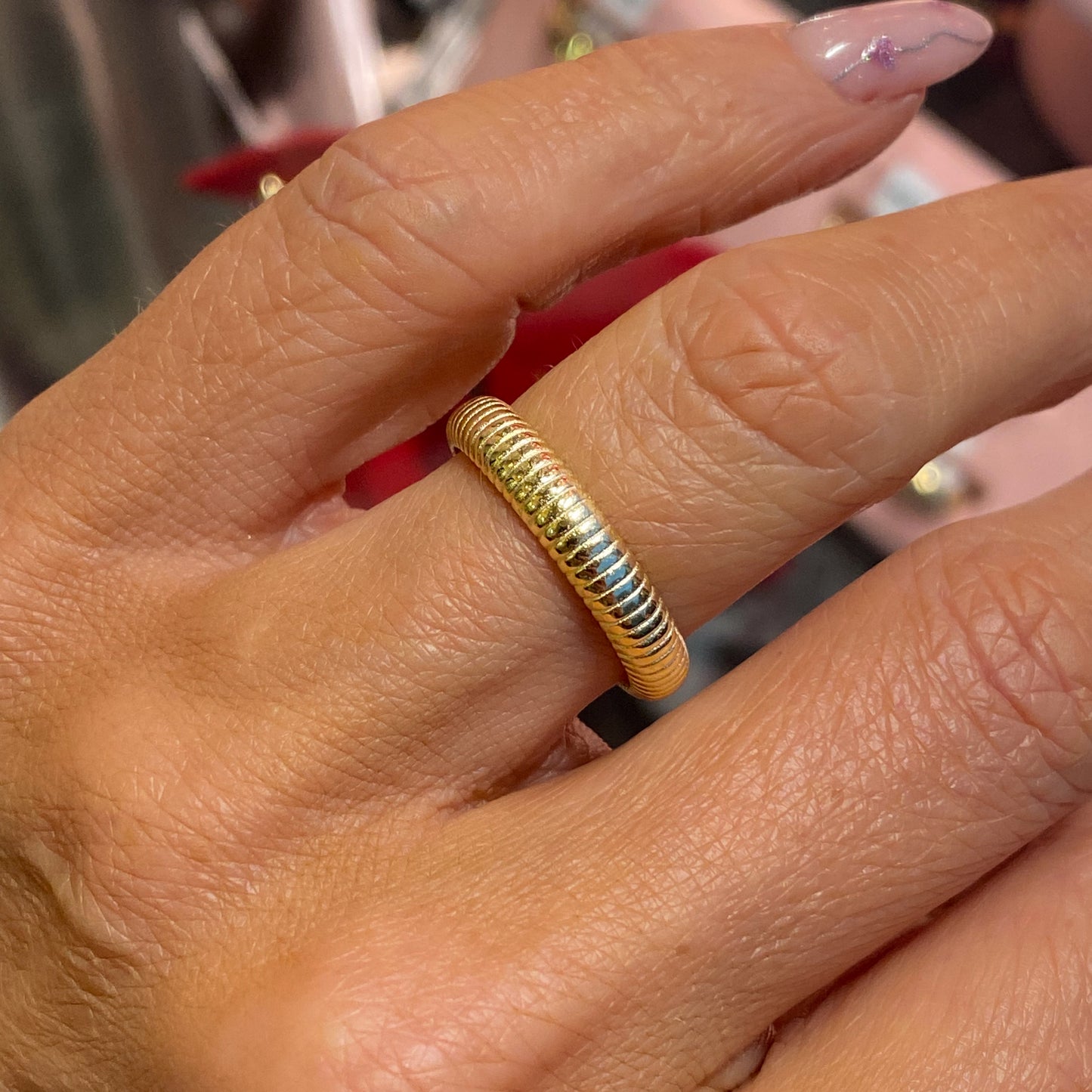 Sunshine Lined Band Ring - John Ross Jewellers