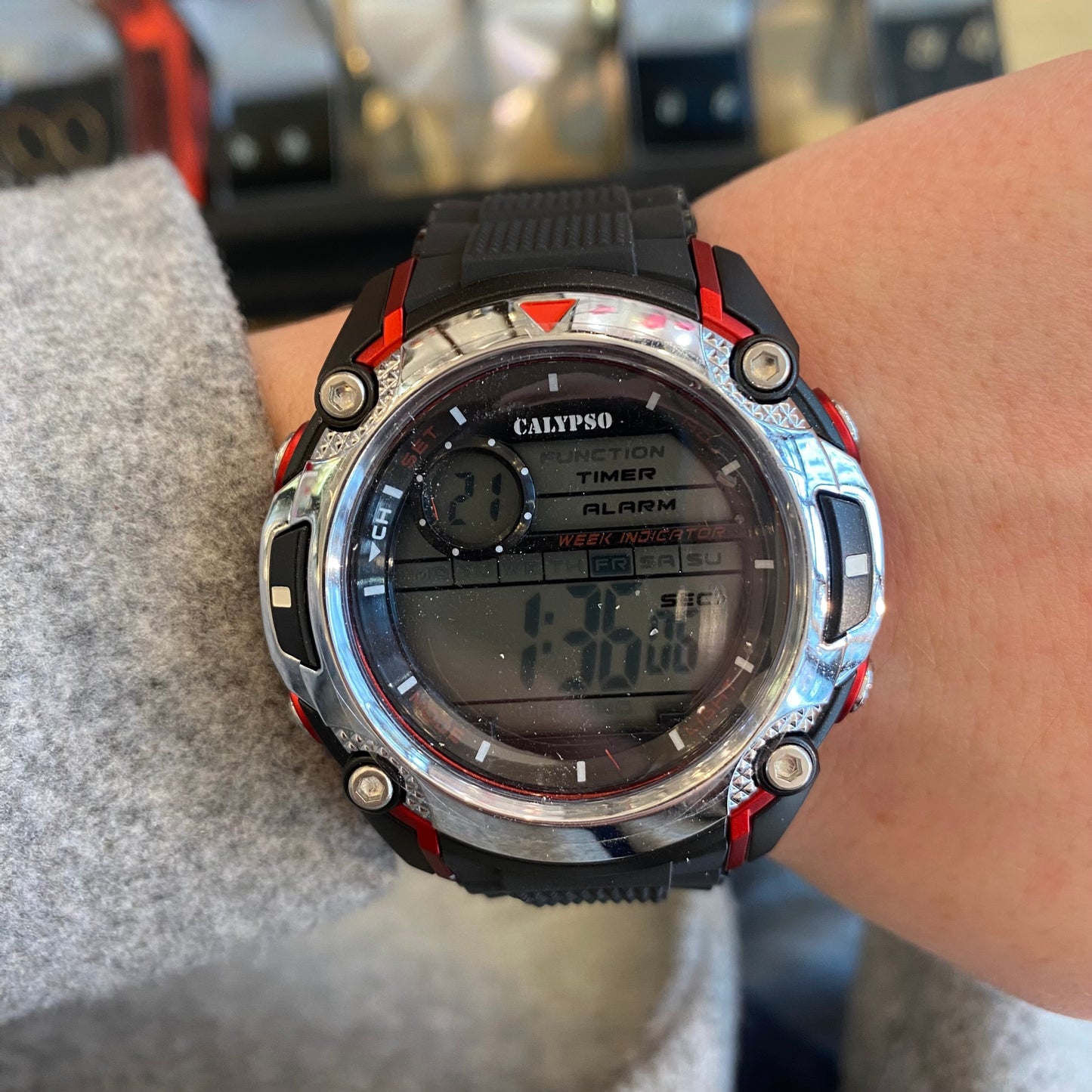 Q&Q Calypso Gents Digital Watch | Red - John Ross Jewellers