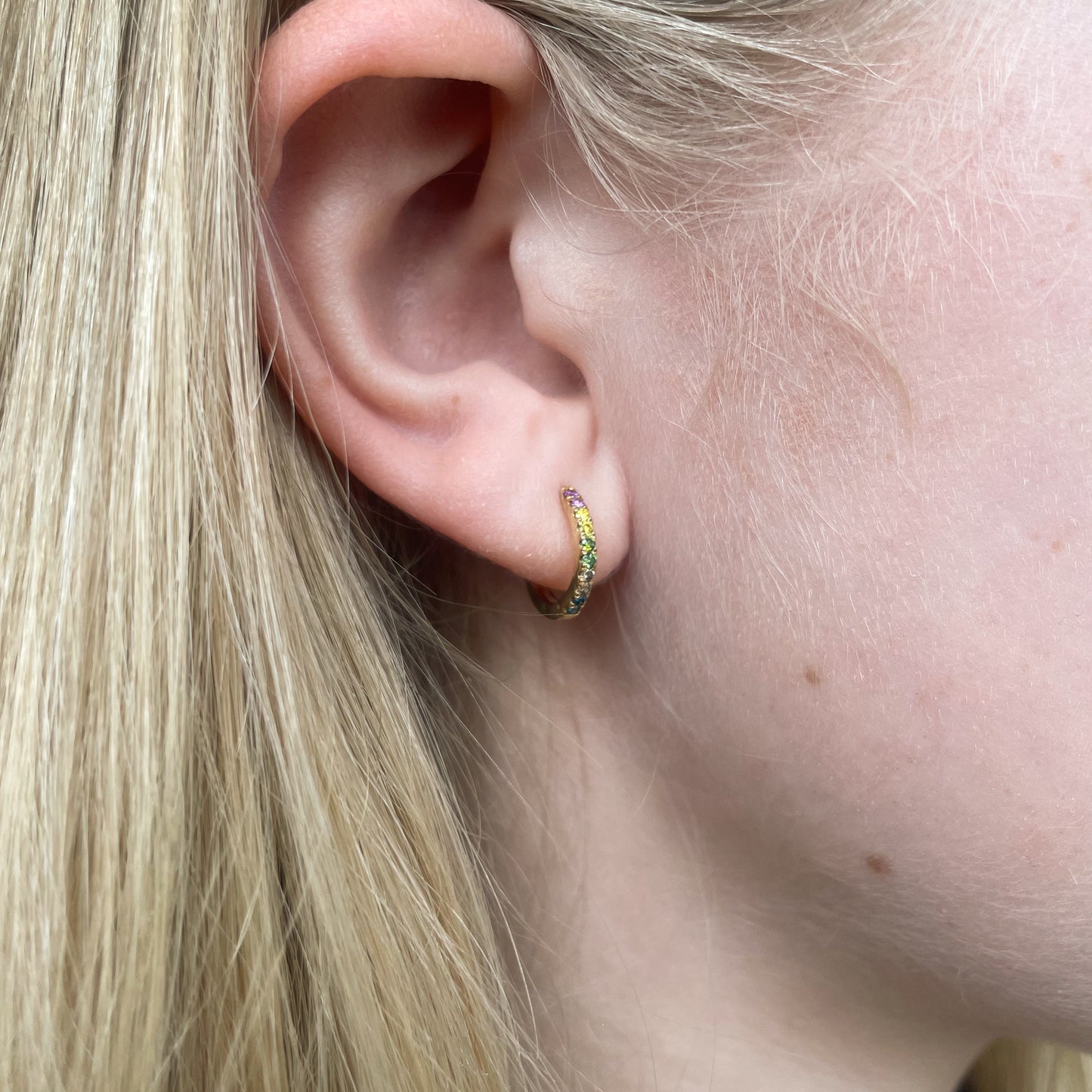 9ct Gold Multicolour Diamond Hoop Earrings | 0.23ct - John Ross Jewellers