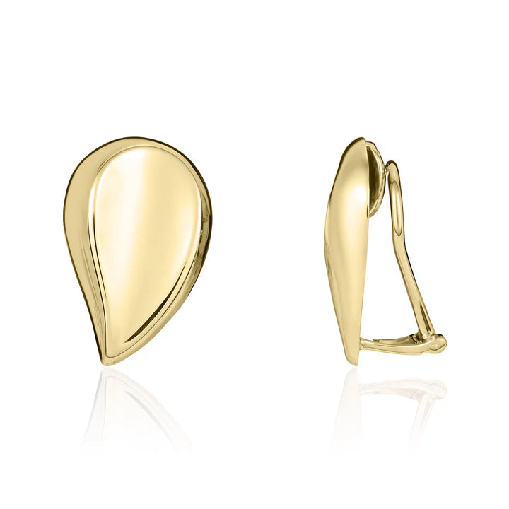 9ct Gold Tear Drop Clip On Hoop Earrings - John Ross Jewellers