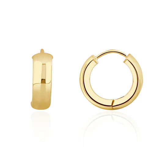 9ct Gold Chunky Huggie Hoop Earrings John Ross Jewellers
