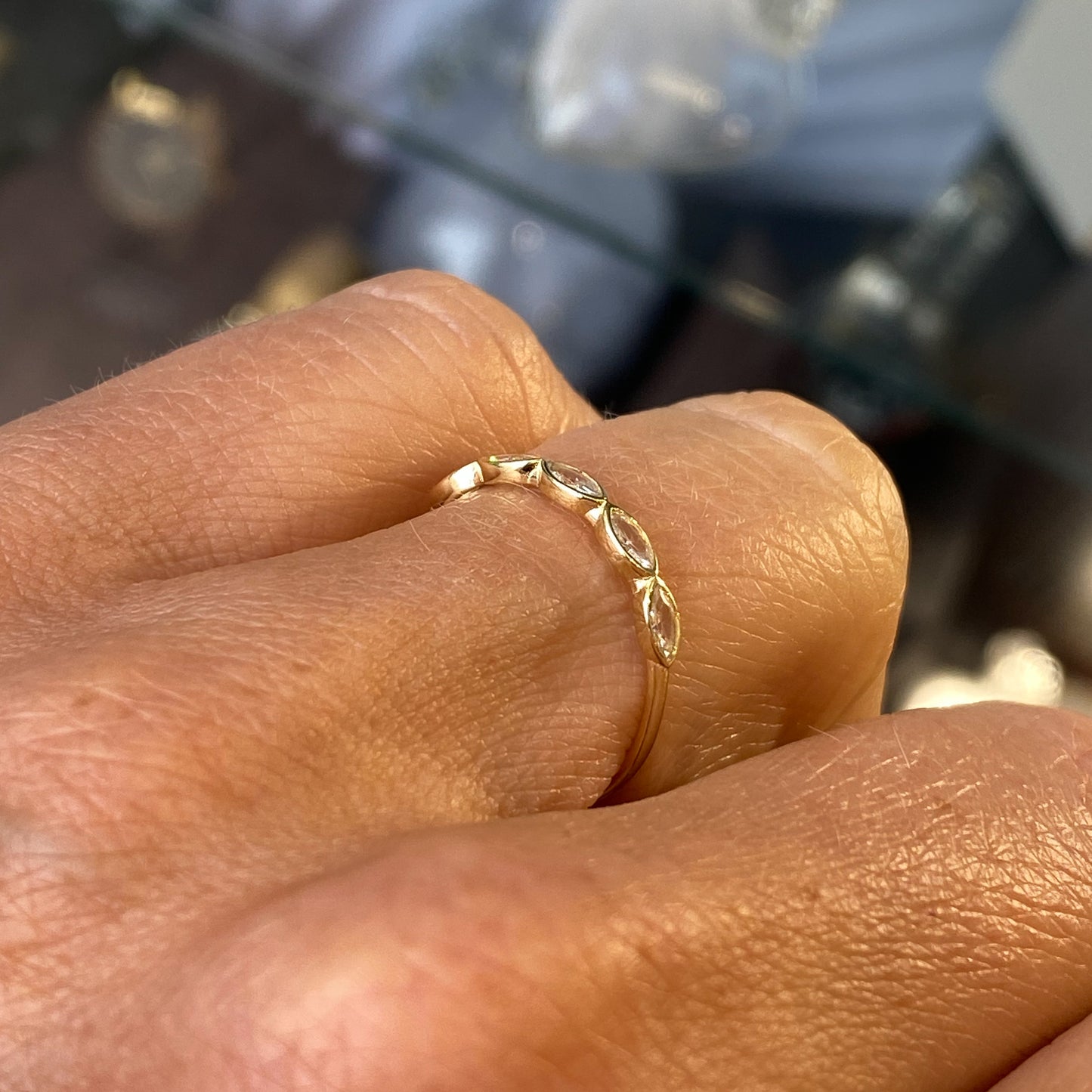 9ct Gold CZ Marquise Ring - John Ross Jewellers