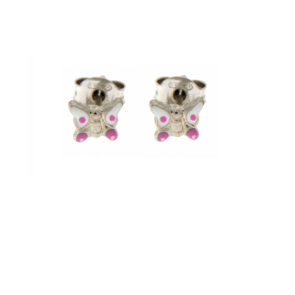 Butterfly Enamel Stud Earrings | Light Pink - John Ross Jewellers