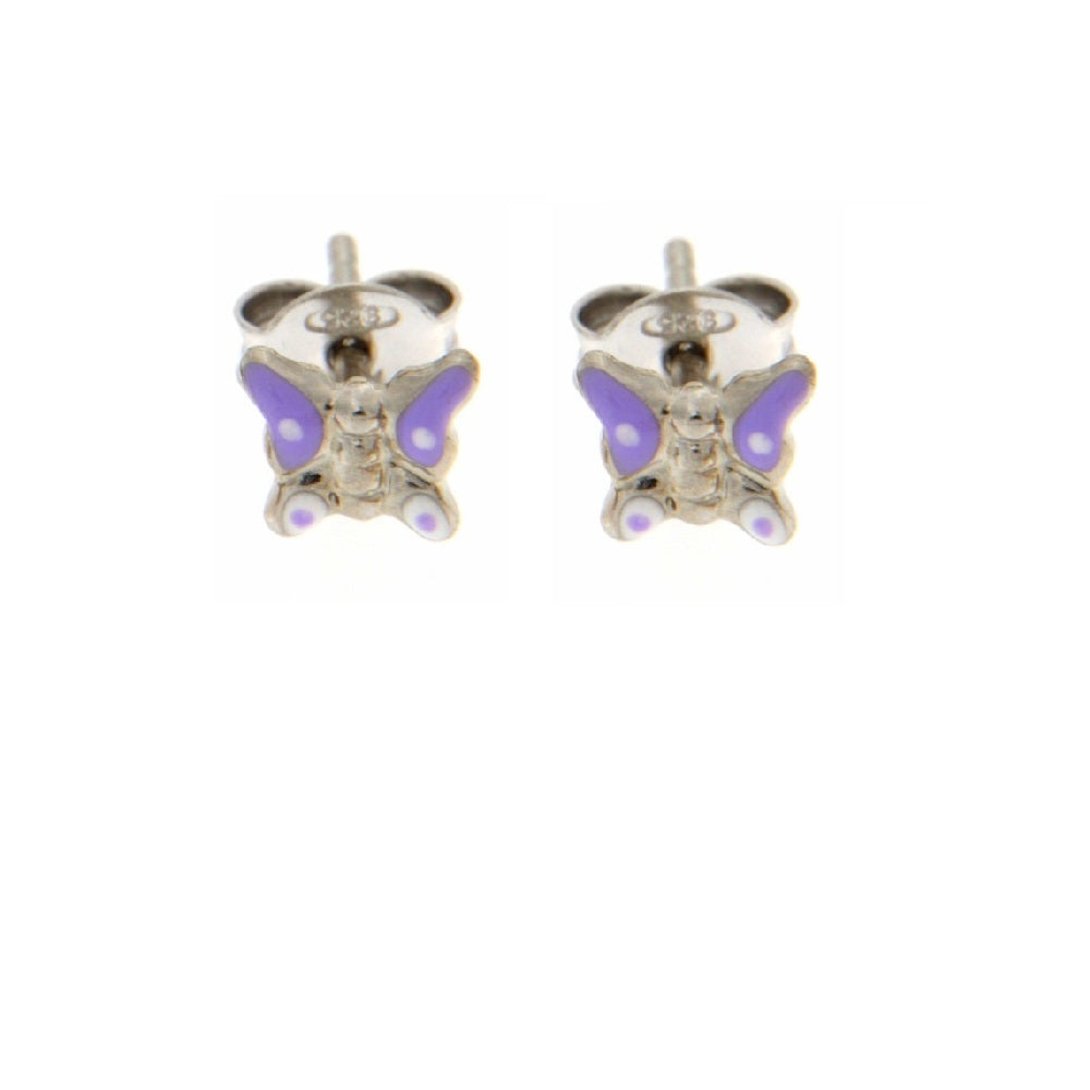 Butterfly Enamel Stud Earrings | Purple - John Ross Jewellers