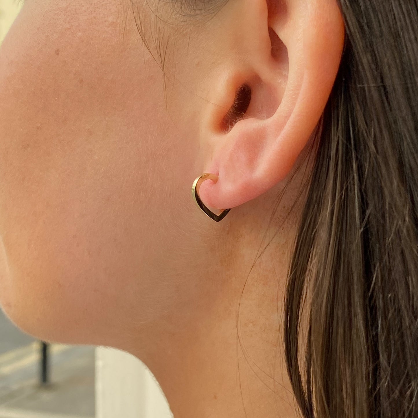 9ct Gold Heart Huggie Hoop Earrings - John Ross Jewellers