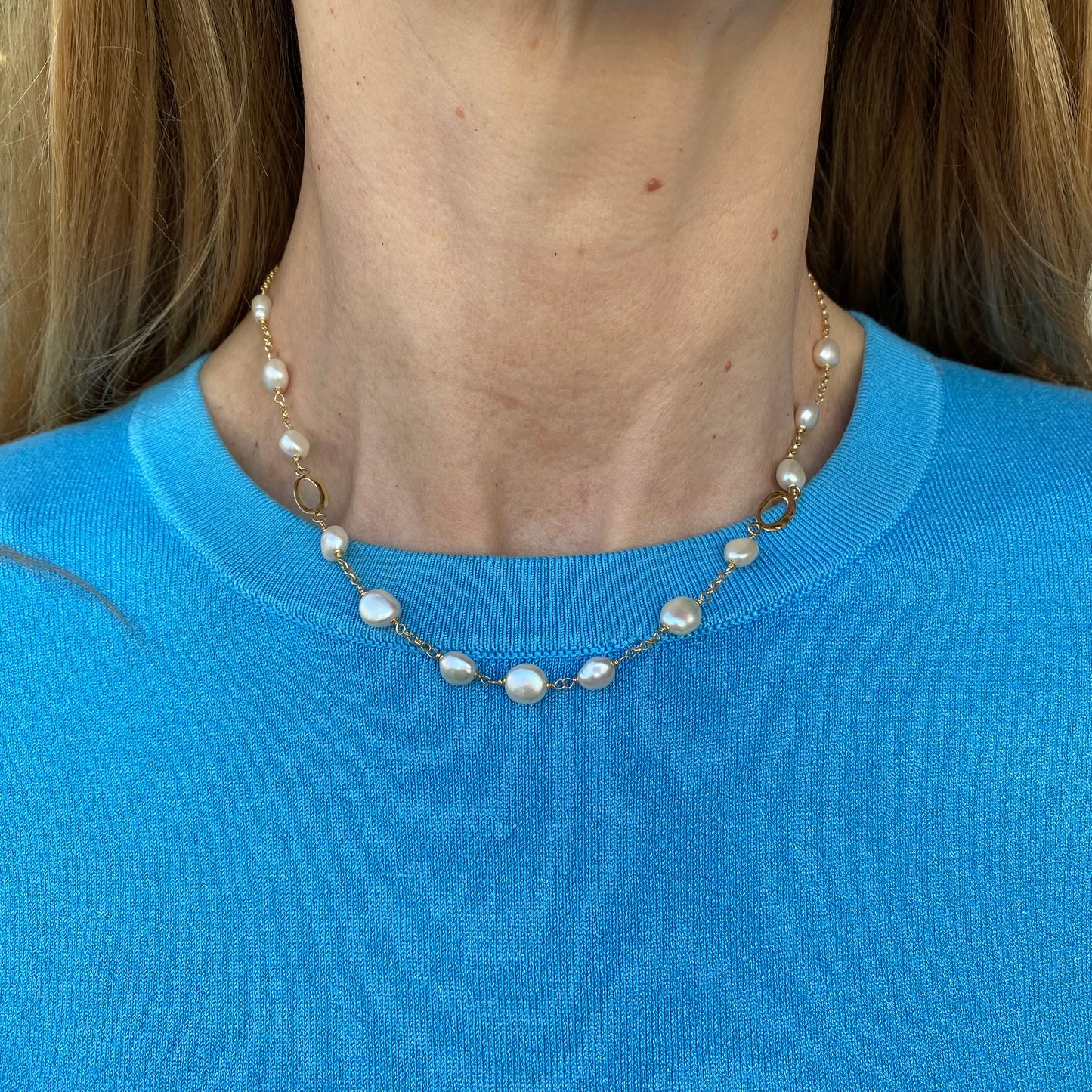 18ct Gold Olympia Freshwater Pearl Necklace - John Ross Jewellers
