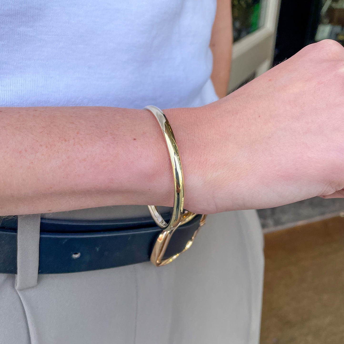 9ct Gold Court Bangle - John Ross Jewellers