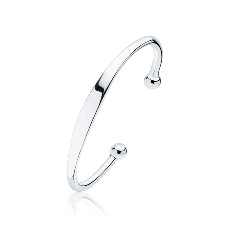 Silver Identity Torque Bangle | Large - John Ross Jewellers