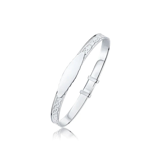 Older Kids Sterling Silver Identity Bangle | Claddagh - John Ross Jewellers