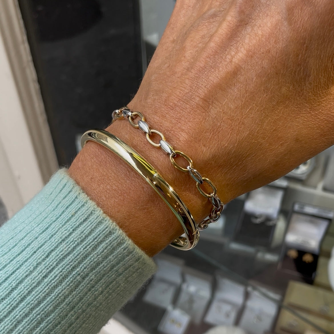 9ct Gold Polished Torc Bangle - John Ross Jewellers