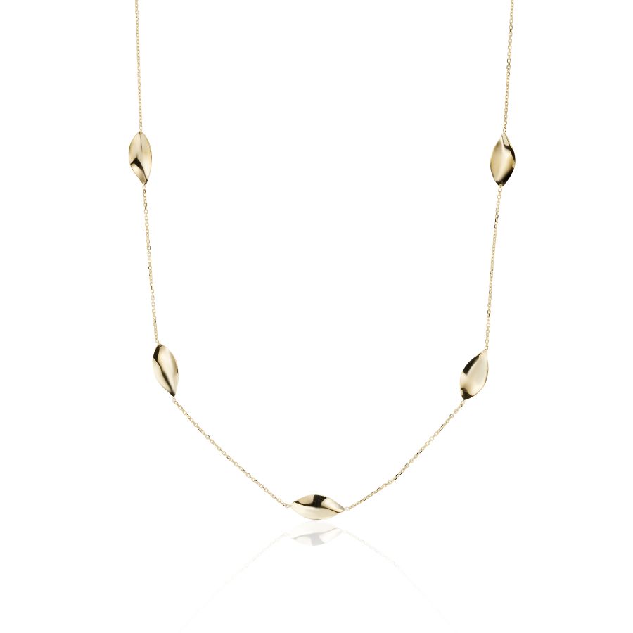 9ct Gold Five Leaves Necklace