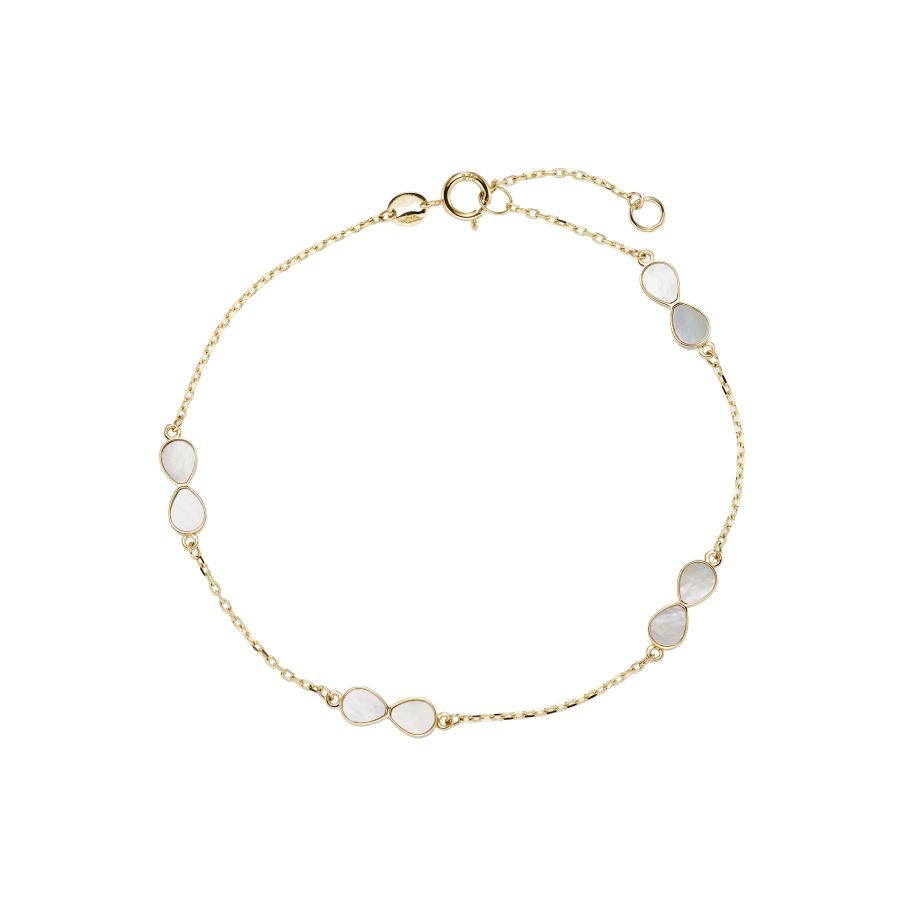9ct Gold Mother of Pearl Infinity Bracelet