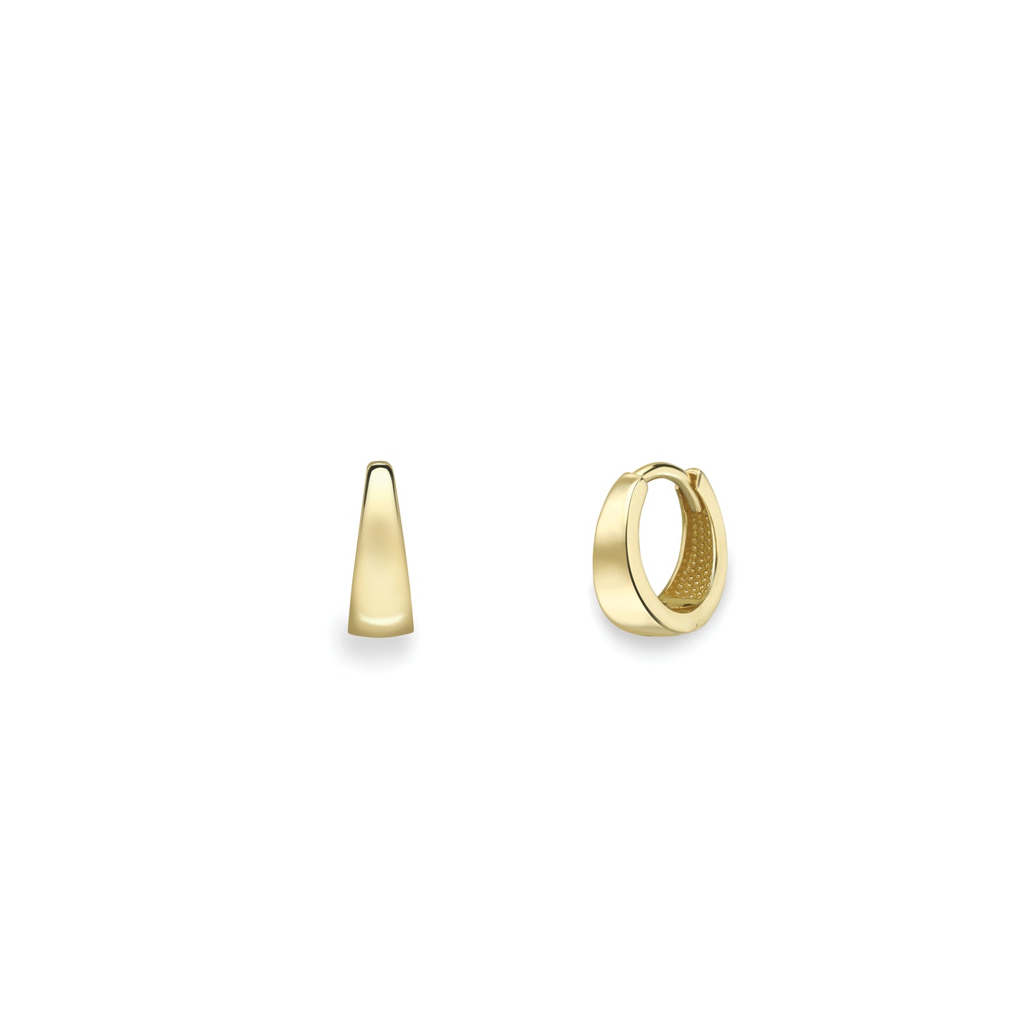 9ct Gold Tapered Huggie Hoop Earrings - John Ross Jewellers