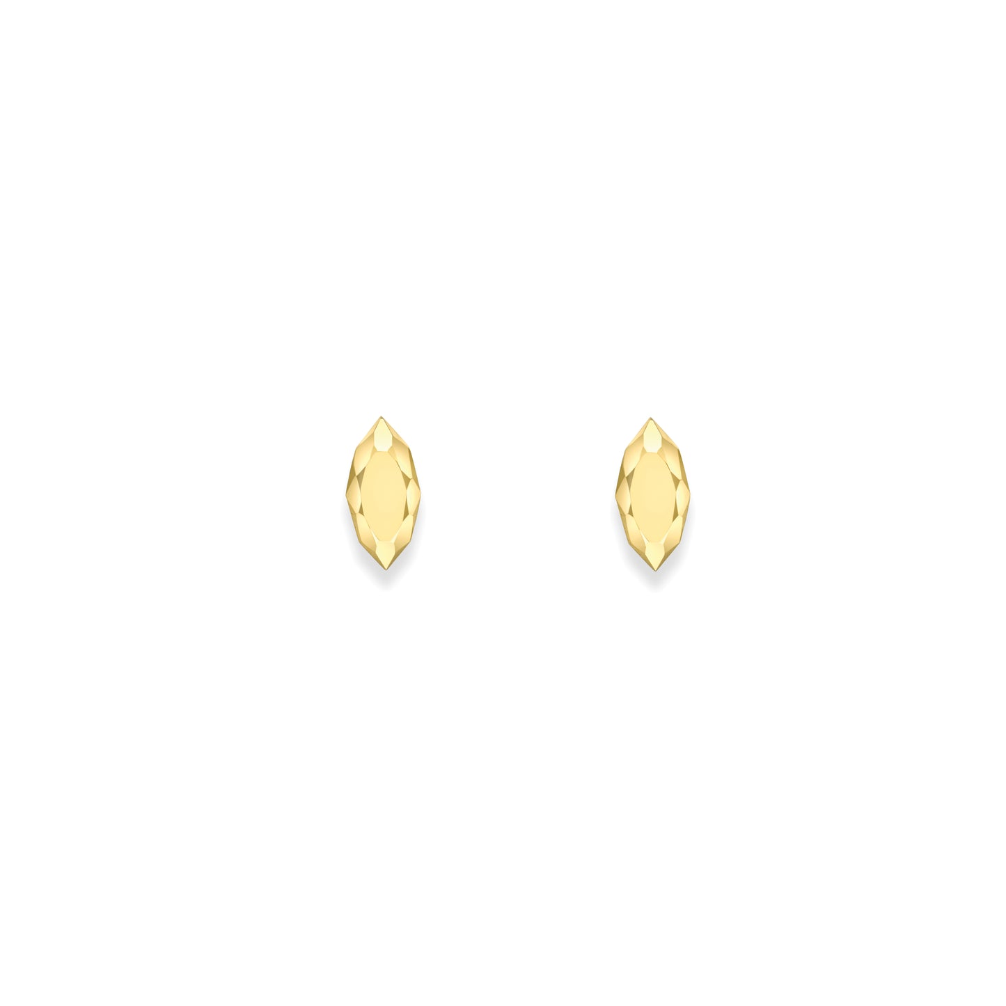 9ct Gold Sweet Faceted Stud Earrings | Marquise - John Ross Jewellers