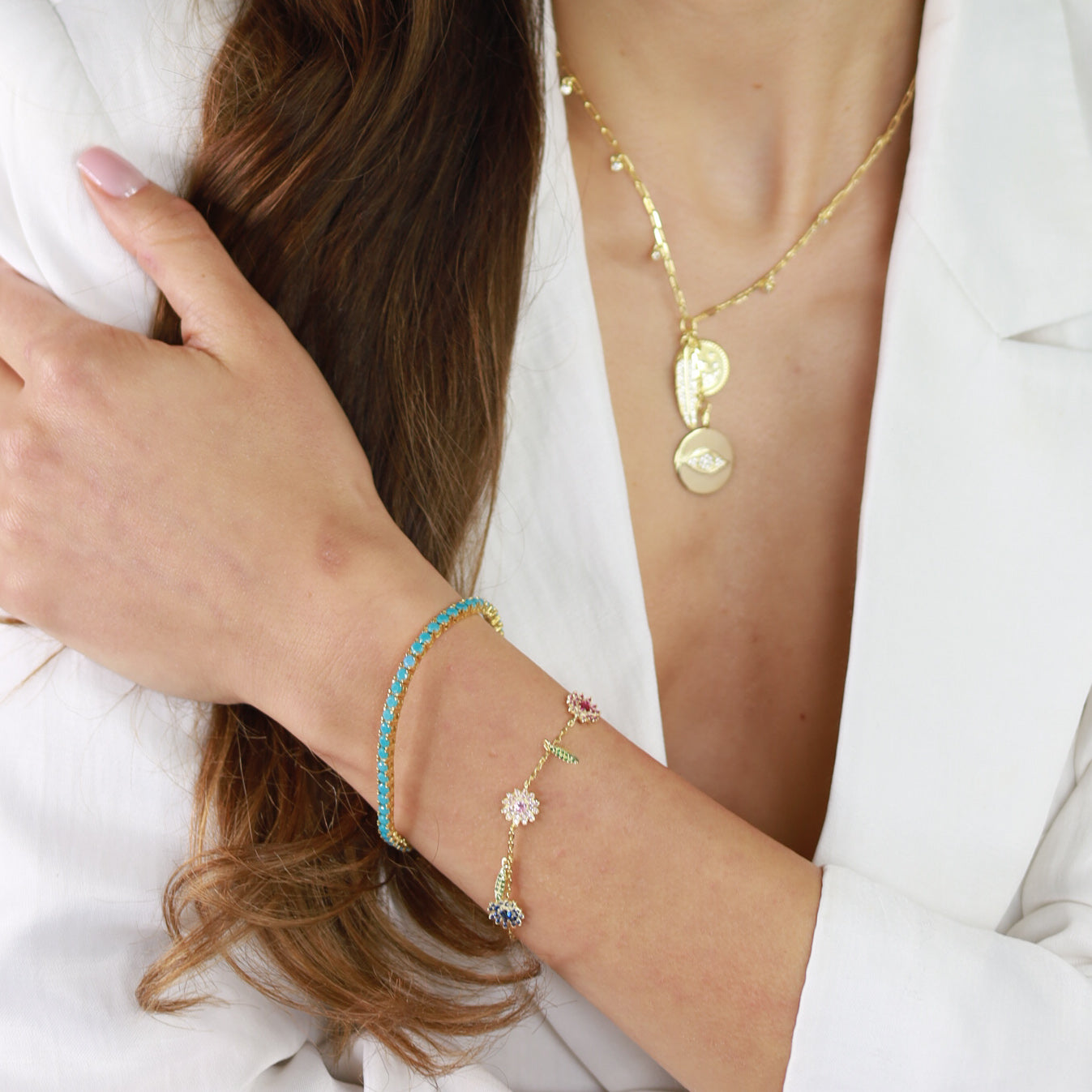 Sunshine CZ Tennis Bracelet | 4mm Turquoise - John Ross Jewellers