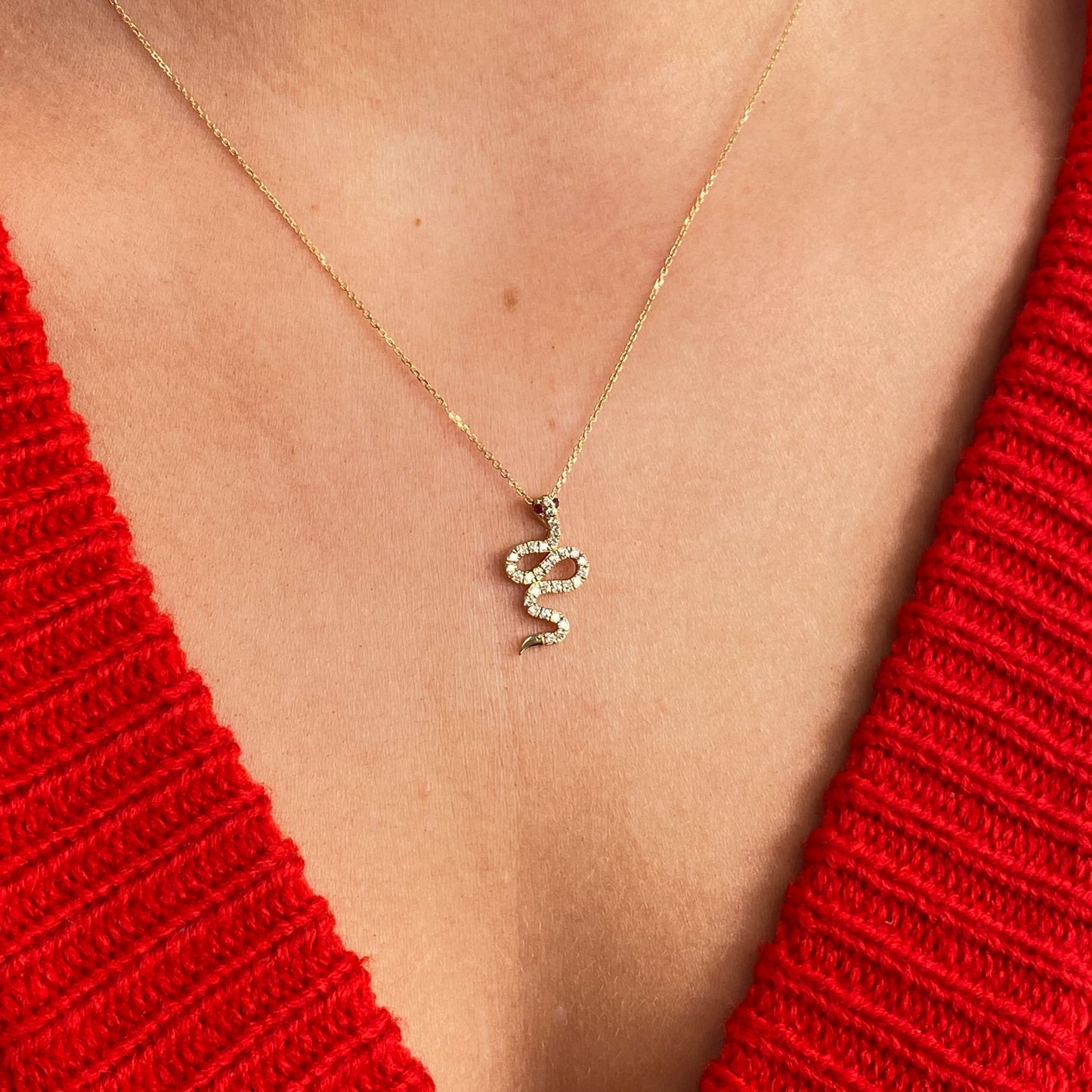 9ct Gold Diamond Serpent Necklace - John Ross Jewellers