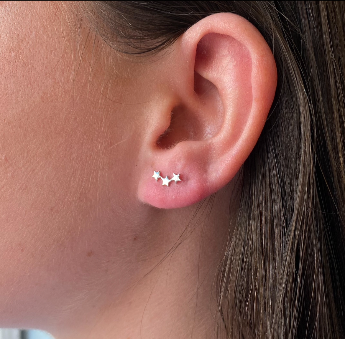 Silver Three Star Stud Earrings - John Ross Jewellers