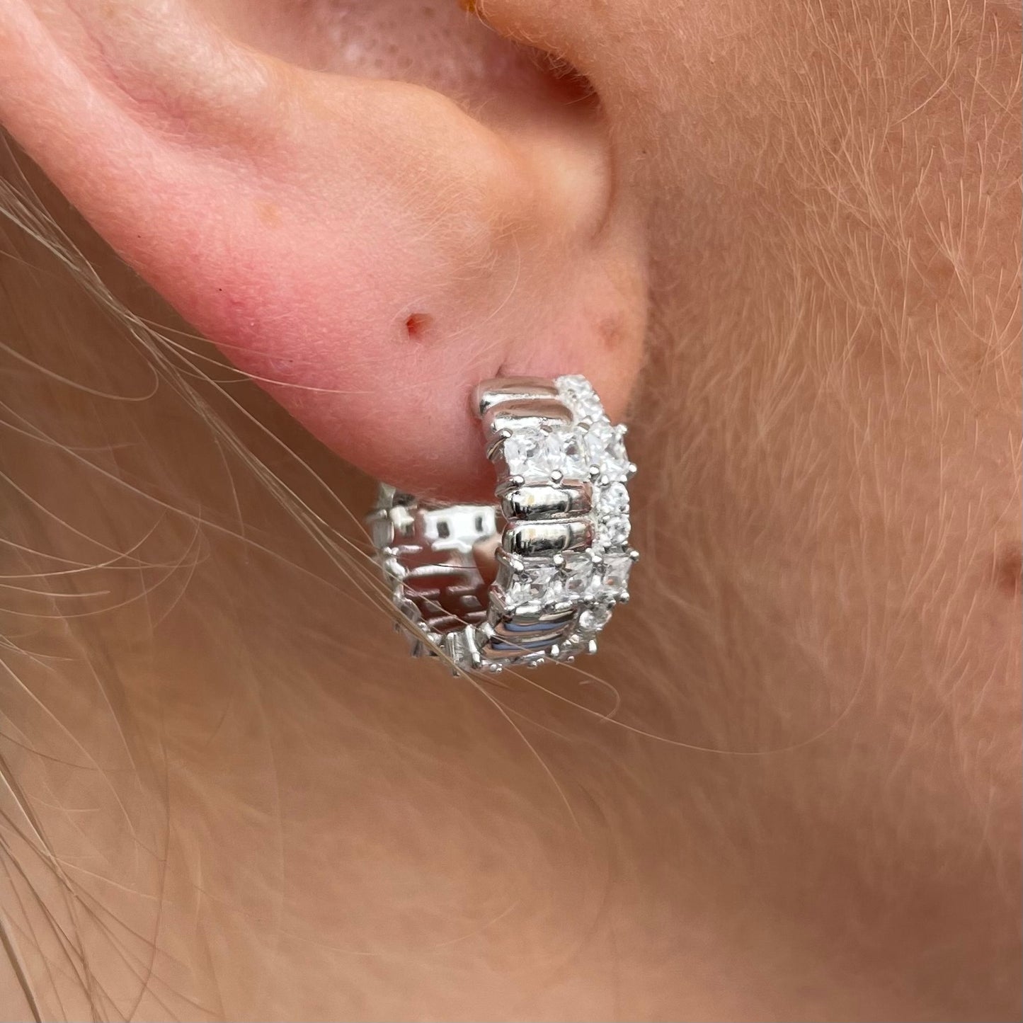 Sunshine Wide CZ Hoop Earrings | 15mm - John Ross Jewellers