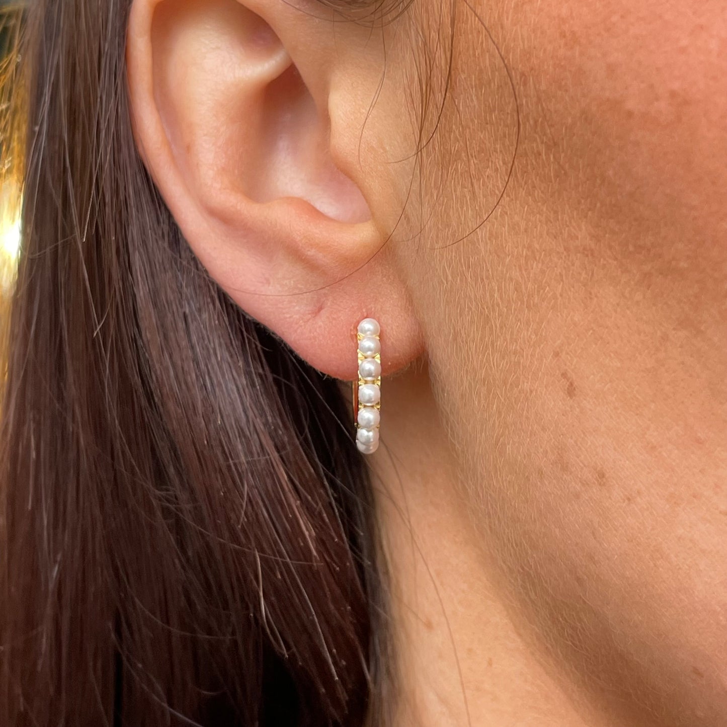Sunshine Pearl Huggie Hoop Earrings - John Ross Jewellers