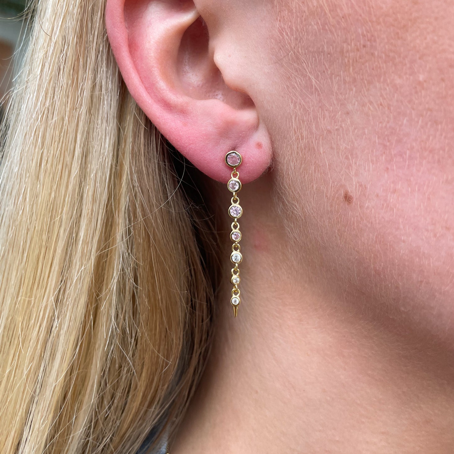 Sunshine Raindrop Drop Earrings | Baby Pink - John Ross Jewellers