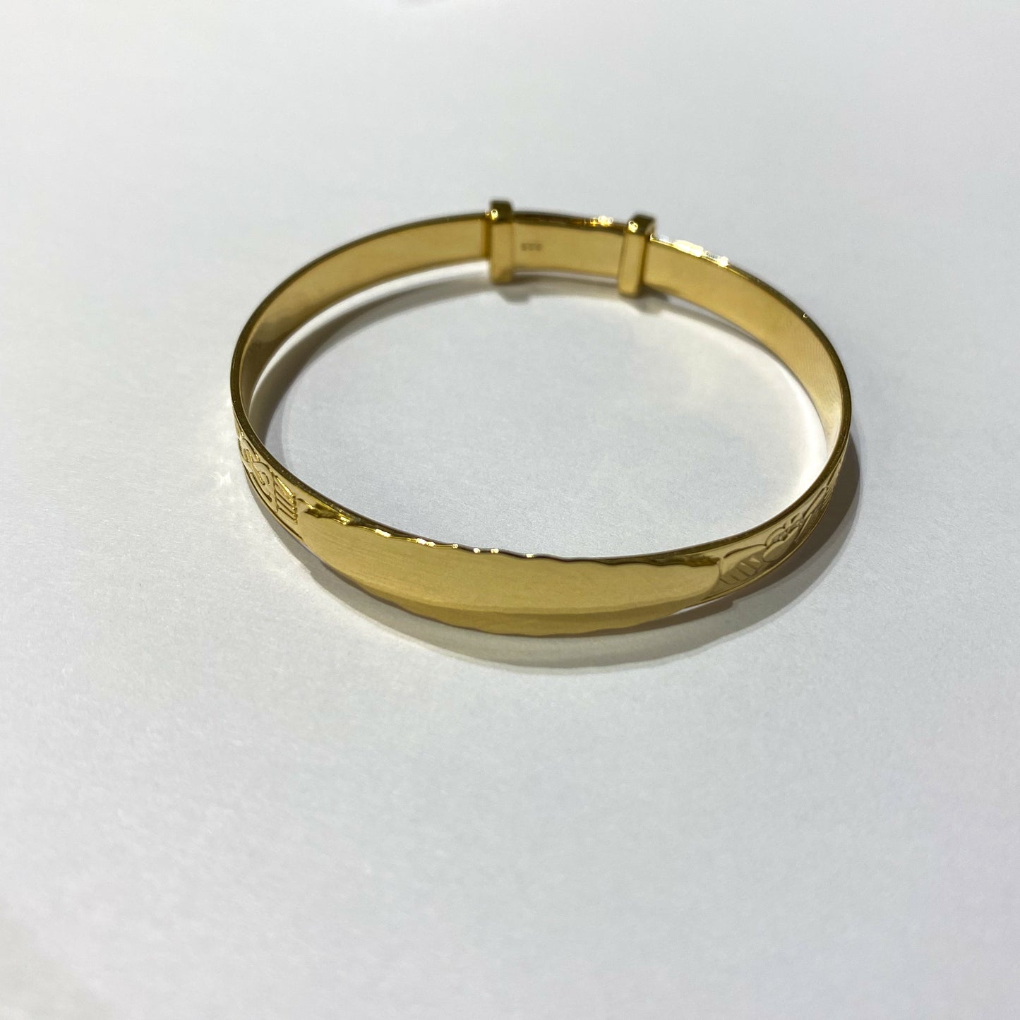 Kids Gold Plated Silver Identity Bangle | Claddagh - John Ross Jewellers