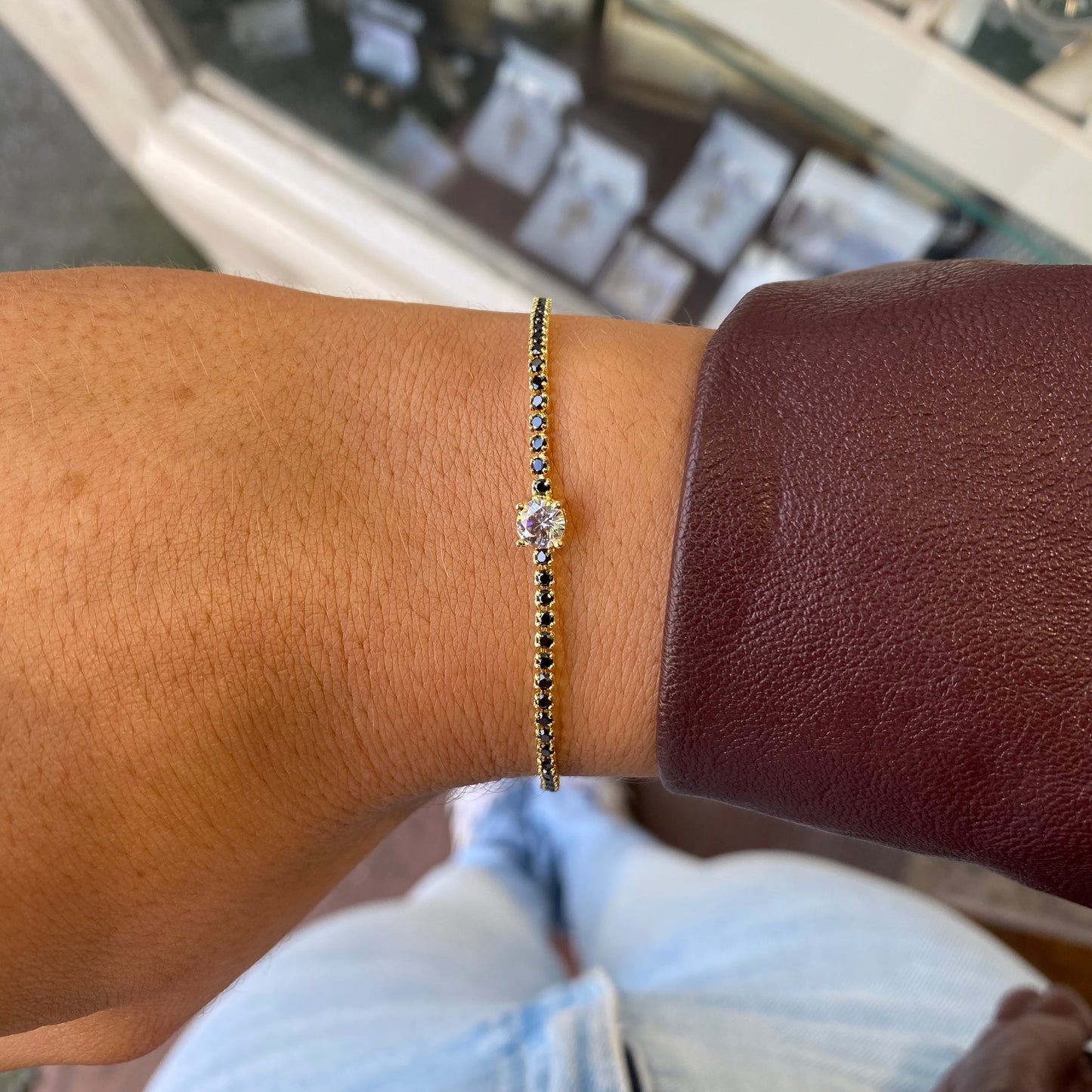 Sunshine CZ Tennis Bracelet | White & Black - John Ross Jewellers