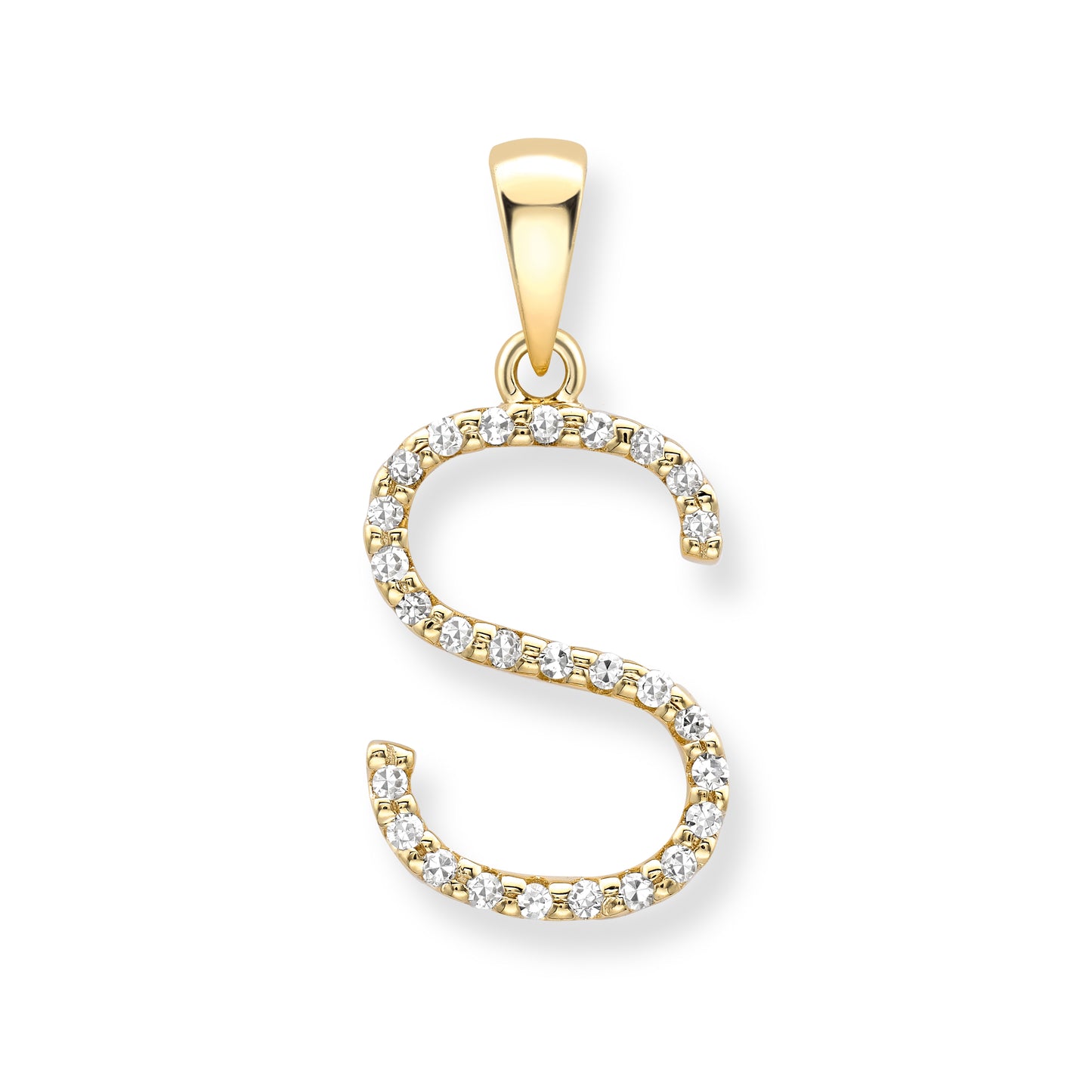 9ct Gold Diamond Set Letter Necklace - John Ross Jewellers