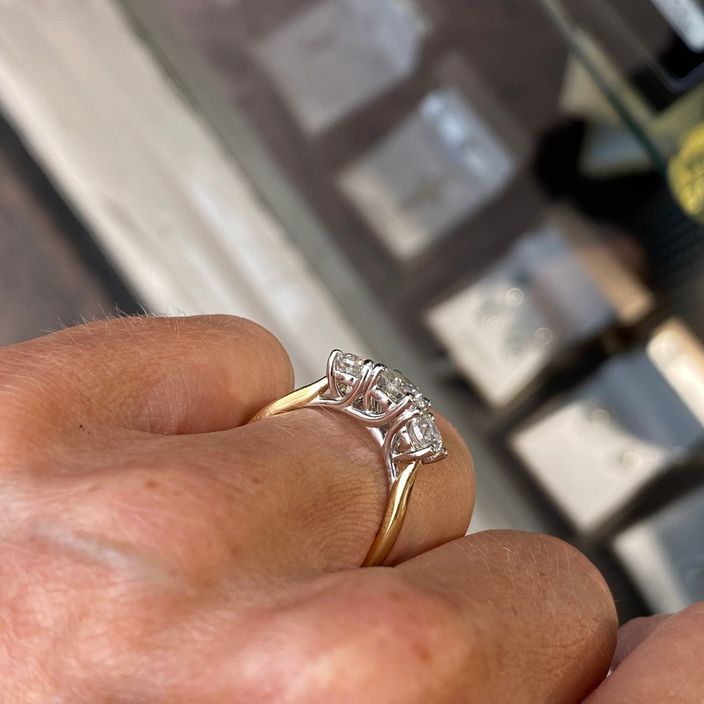 18ct Gold Trilogy Diamond Engagement Ring | 1.55ct - John Ross Jewellers