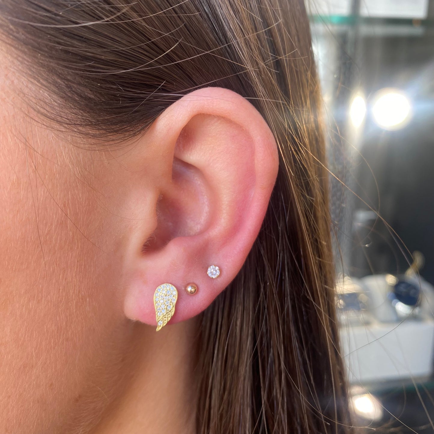 Sunshine CZ Angel Win Stud Earrings - John Ross Jewellers