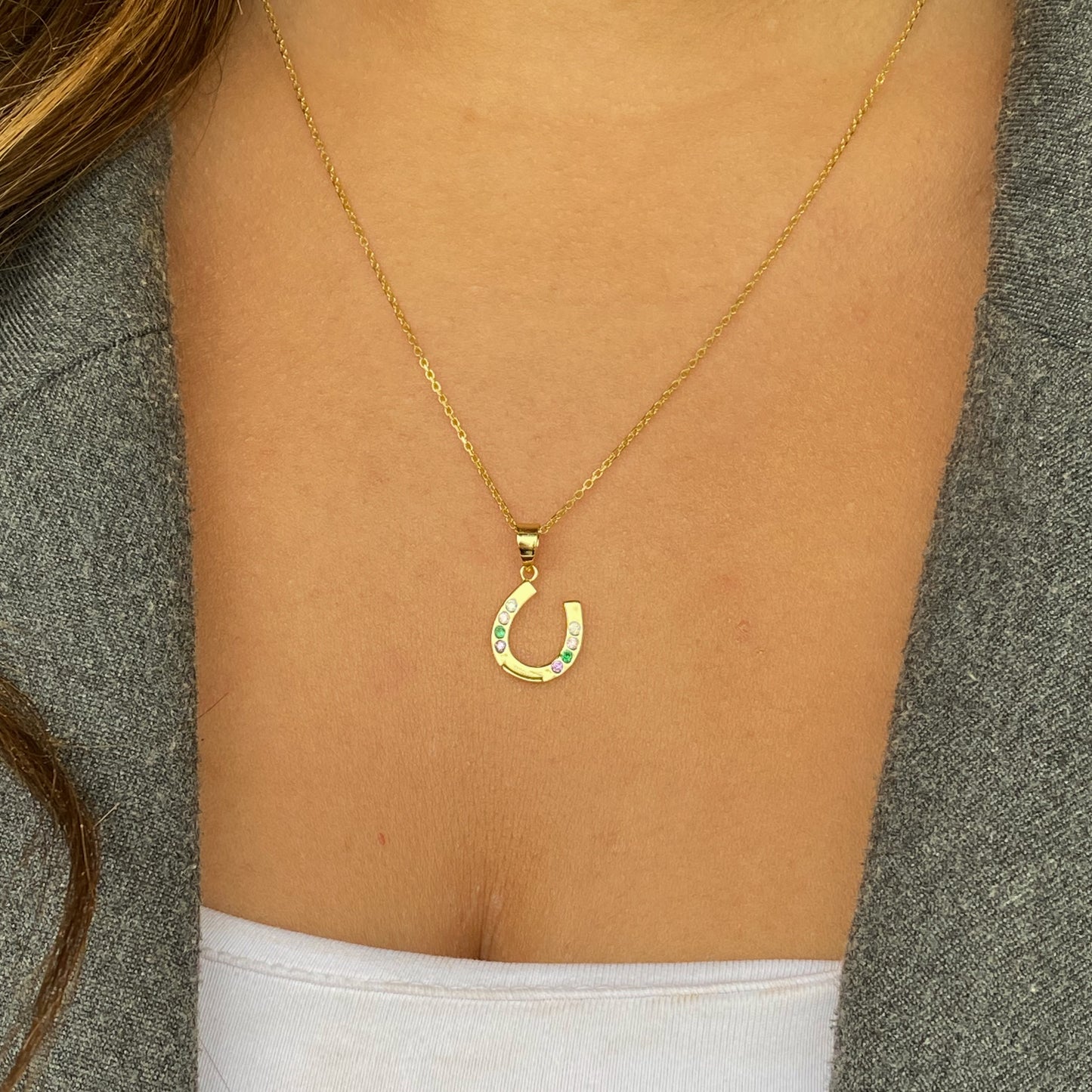 Sunshine Pretty Horseshoe Necklace - John Ross Jewellers