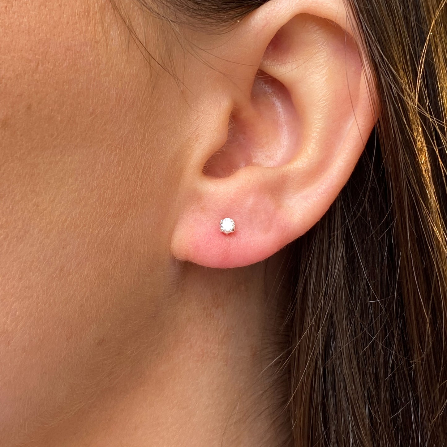 Silver Claw Set CZ Stud Earrings - John Ross Jewellers