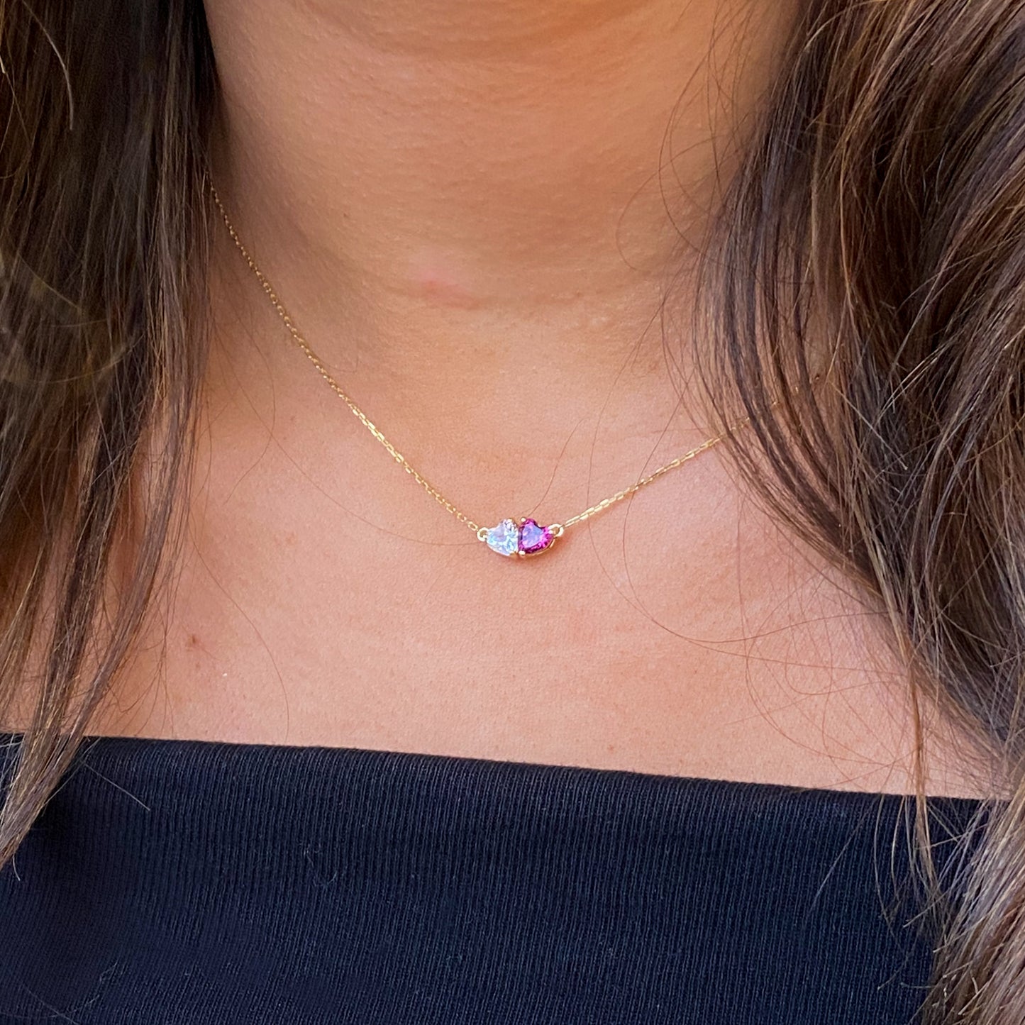 9ct Gold Moi Et Toi Gemstone Earring & Necklace Set - John Ross Jewellers