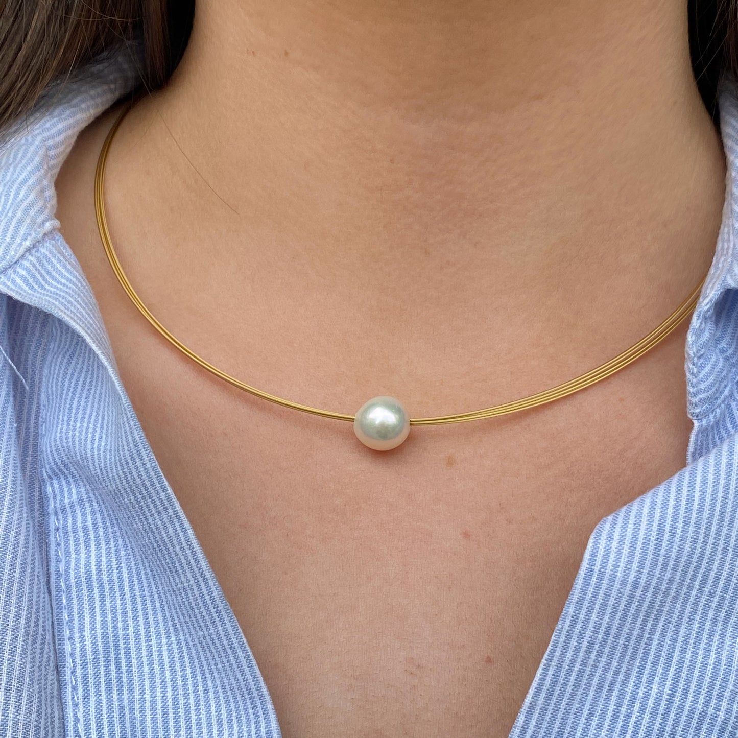 Sunshine Freshwater Pearl Omega Necklace | 10-11mm - John Ross Jewellers