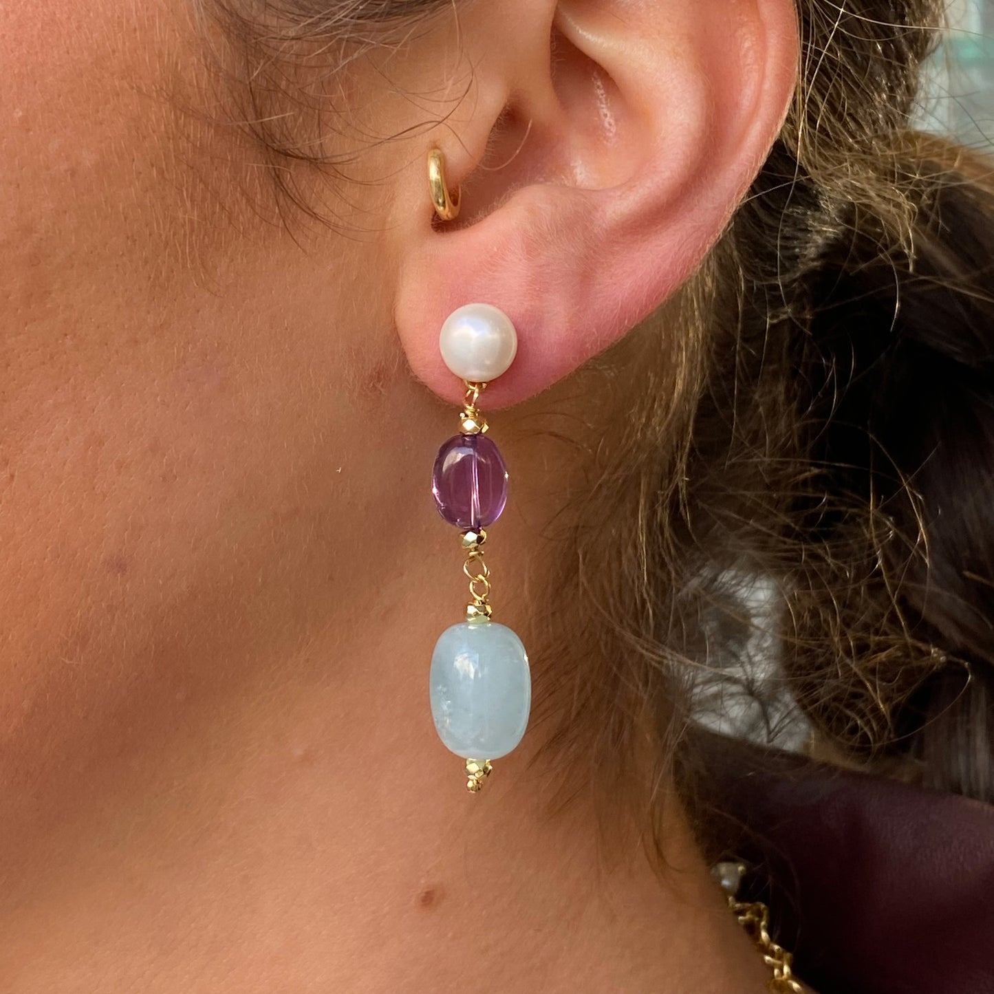 Baroque Drop Earrings | Horos | Amethyst - John Ross Jewellers