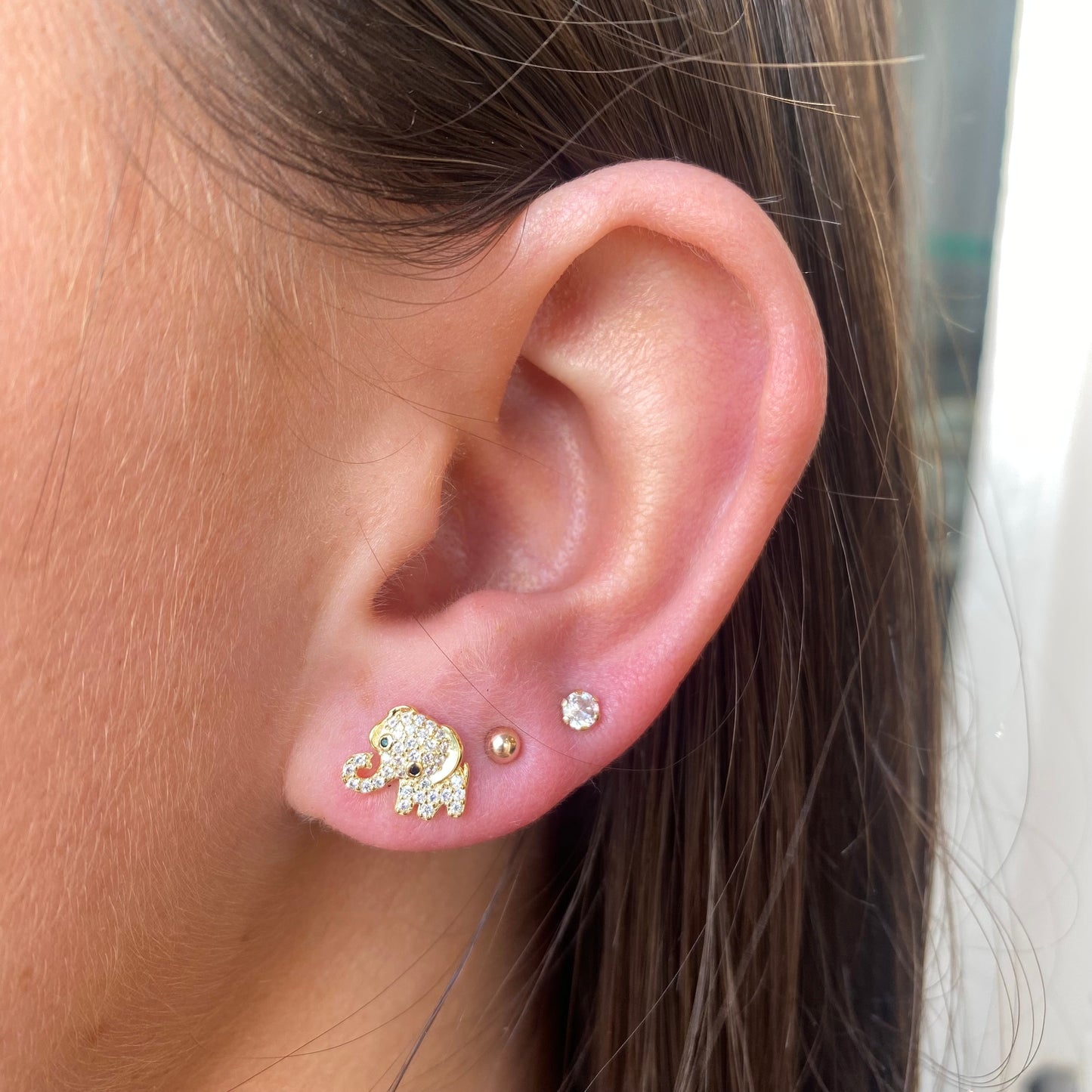 Sunshine CZ Elephant Stud Earrings - John Ross Jewellers