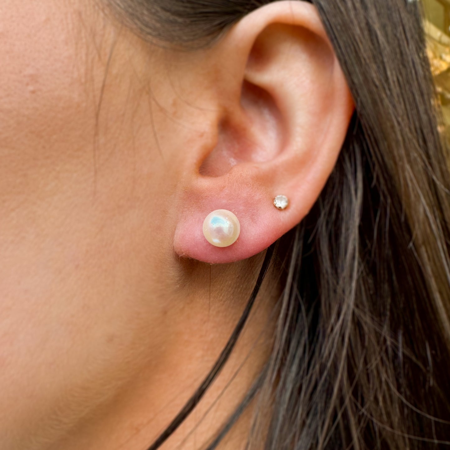 18ct Gold Akoya Pearl Earrings | 7.5mm to 8mm - John Ross Jewellers