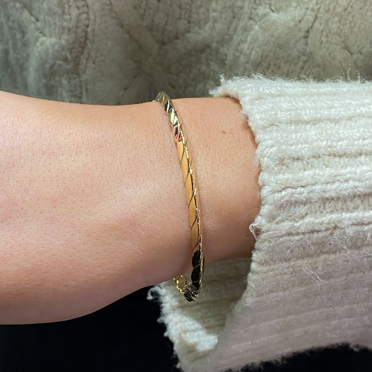 9ct Gold Braided Bangle - John Ross Jewellers