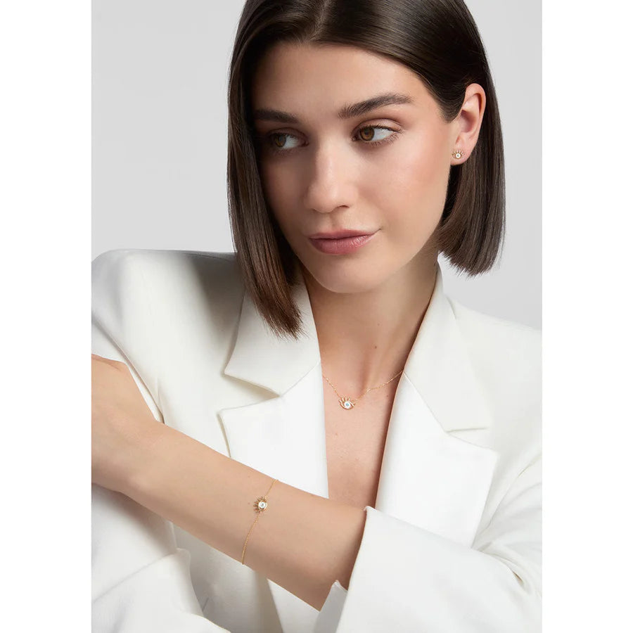 9ct Gold Enamel Evil Eye Bracelet - John Ross Jewellers