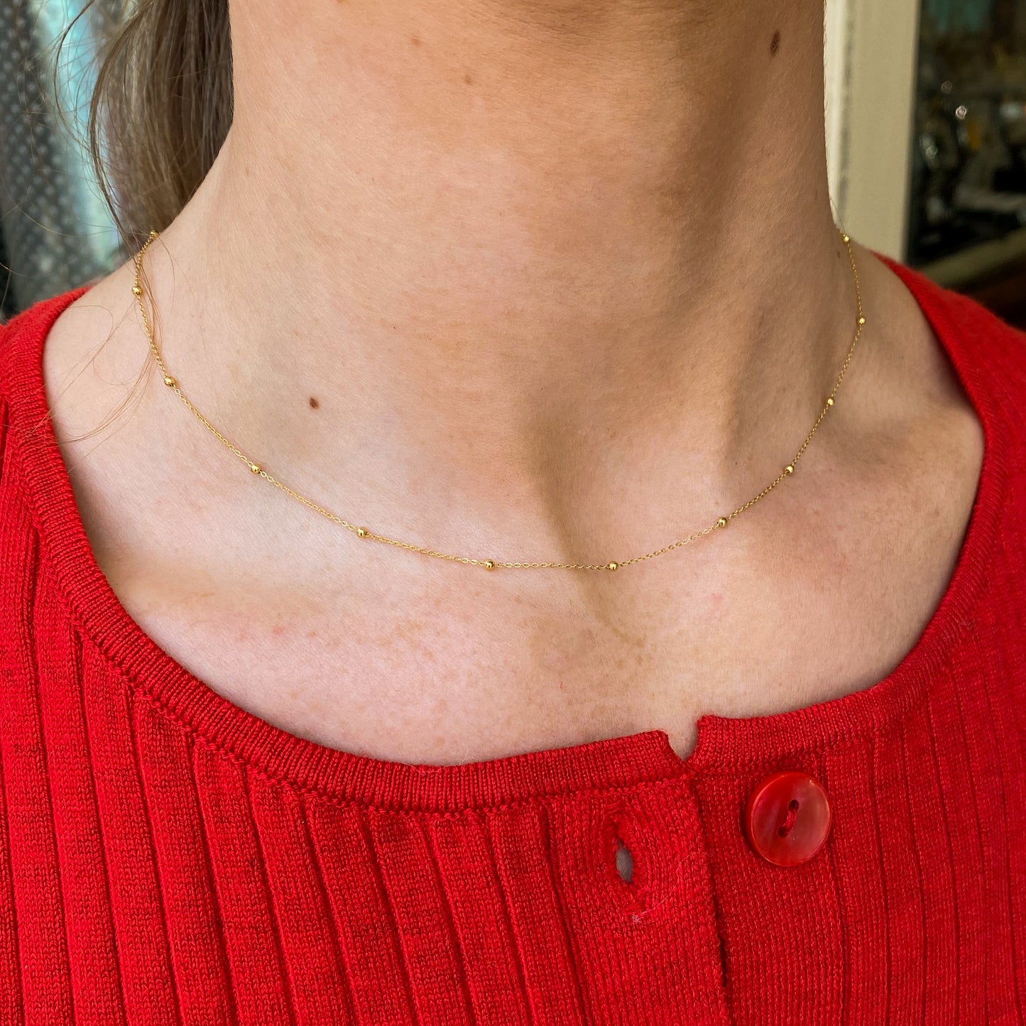 9ct Gold Bead & Chain Necklace - John Ross Jewellers