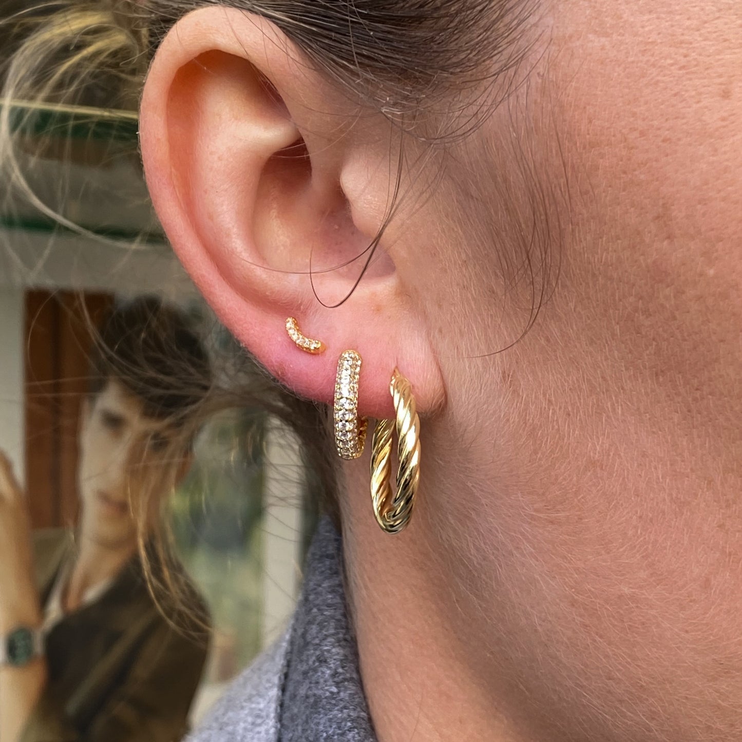 Sunshine CZ Twist Hoop Earrings | 15mm - John Ross Jewellers