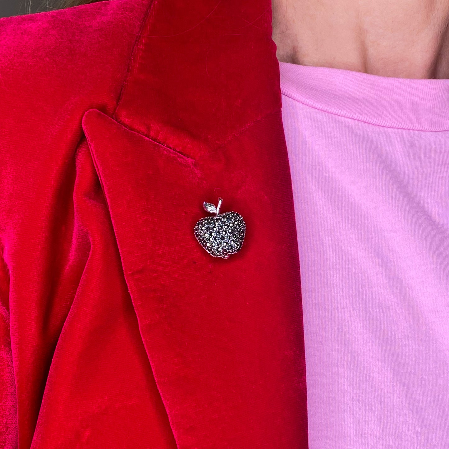 Silver Marcasite Apple Brooch - John Ross Jewellers