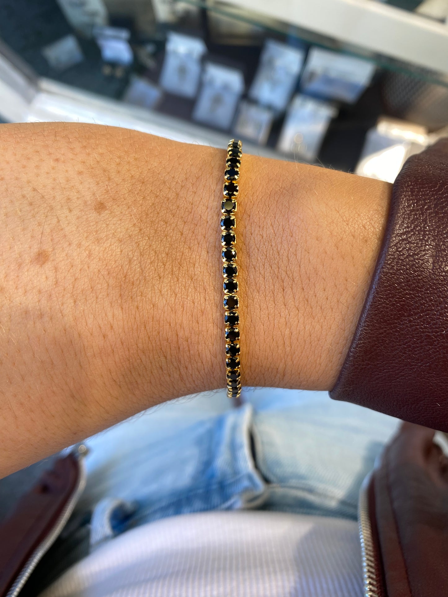 Sunshine CZ Tennis Bracelet | Black 3mm - John Ross Jewellers