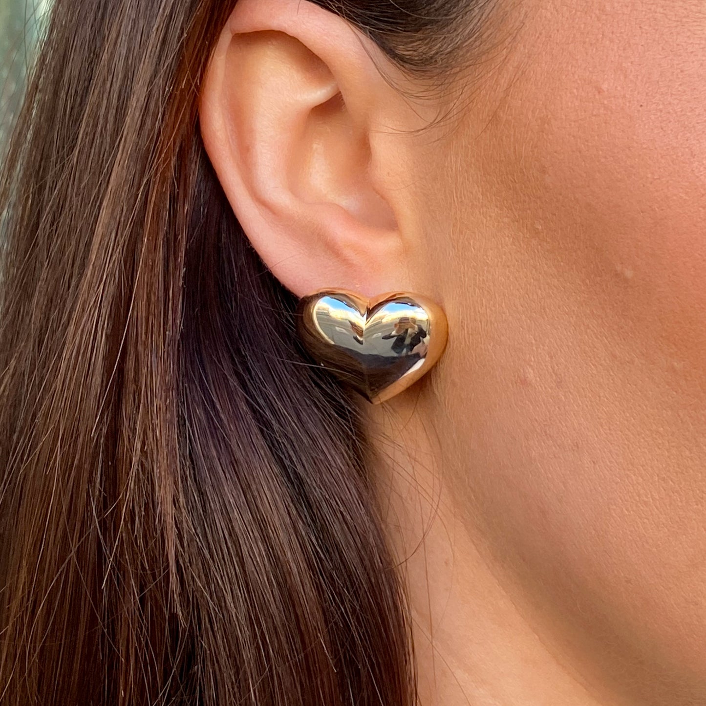 Sunshine Maximum Chunk Heart Stud Earrings | 20mm - John Ross Jewellers