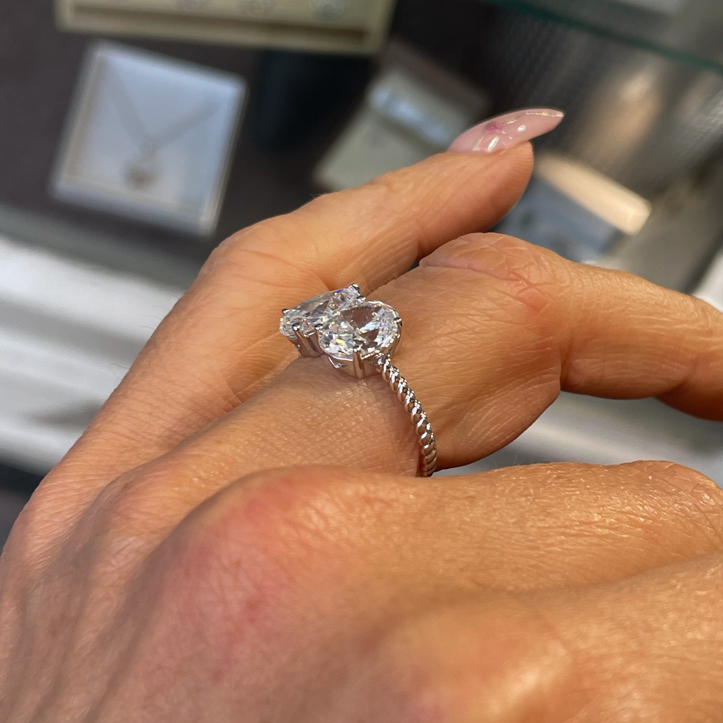Silver CZ Moi et Toi Ring | C Flawless - John Ross Jewellers